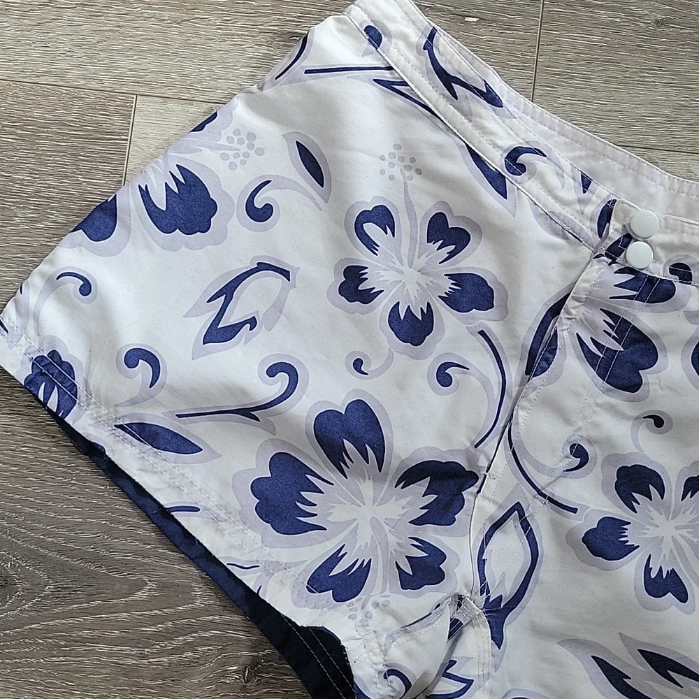 Swim Trunks Reversible Tropical & Blue